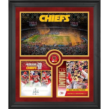 Kansas City Chiefs Fanatics Authentic Framed 23" x 27" Super Bowl LIV Champions Team Collage with a Piece of Game-Used Football - Limited Edition of 500