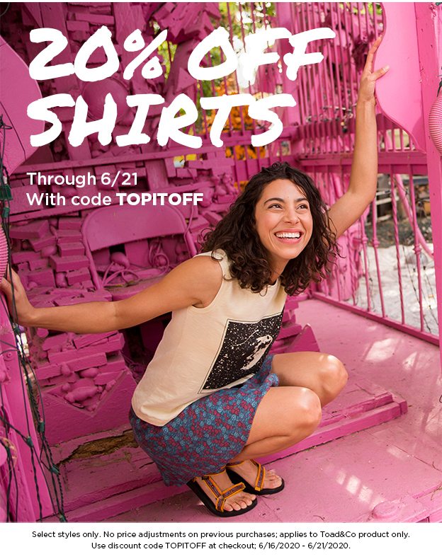 20% Off Shirts - Through 6/21 with code TOPITOFF