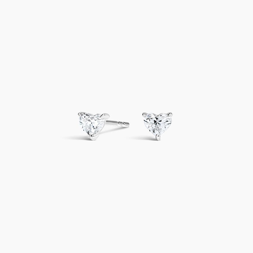 Heart Lab Diamond Stud Earrings