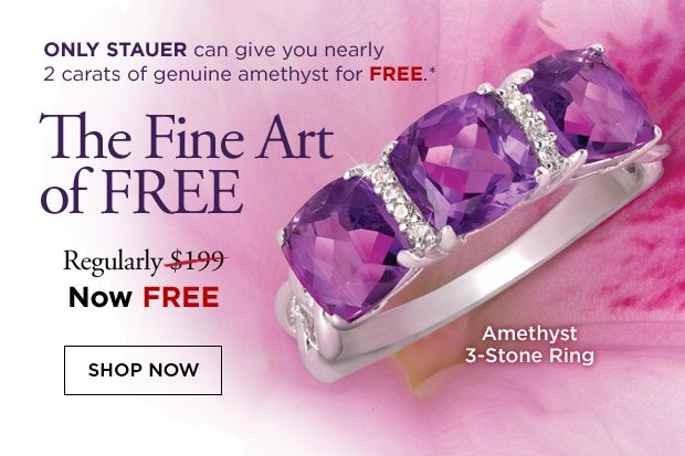 Free Amethyst 3-Stone Ring