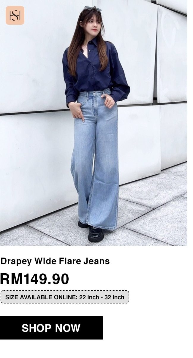 Drapey Wide Flare Jeans