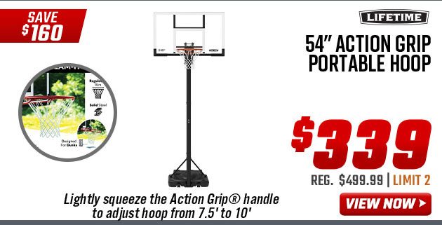 Lifetime 54'' Action Grip Portable Hoop