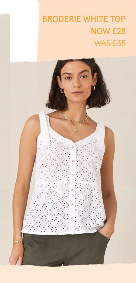 Broderie cami top white £28.00 Price reduced from£35.00