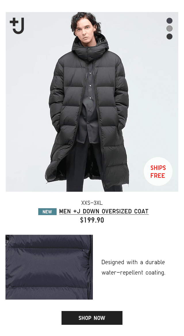 PDP4 - MEN +J DOWN OVERSIZED COAT