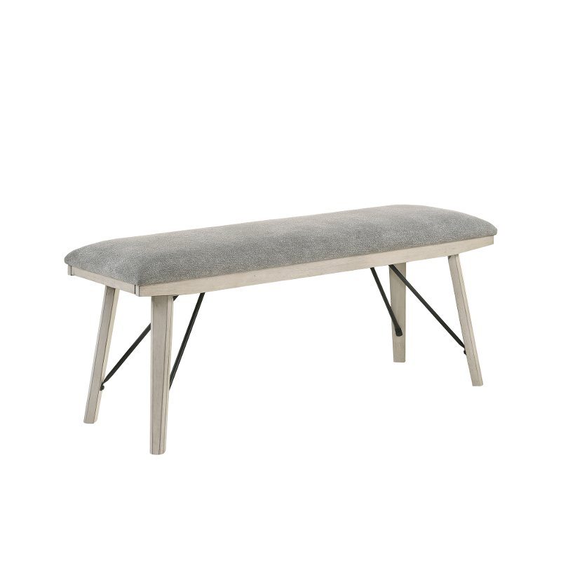 White Sands Contemporary White Dining Bench