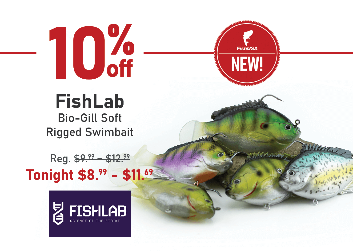 Save 10% on the FishLab Bio-Gill Soft Rigged Swimbait