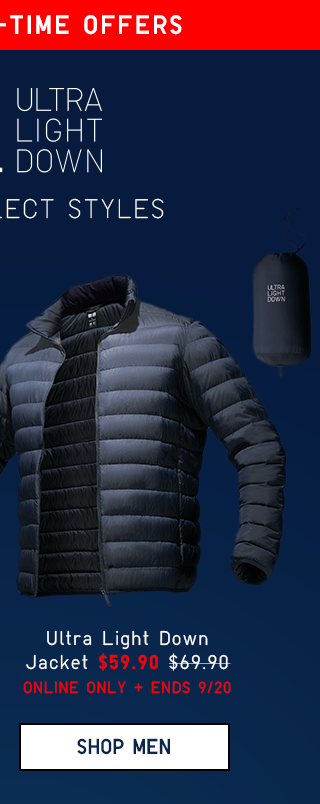 ULTRA LIGHT DOWN JACKET $59.90 - SHOP MEN