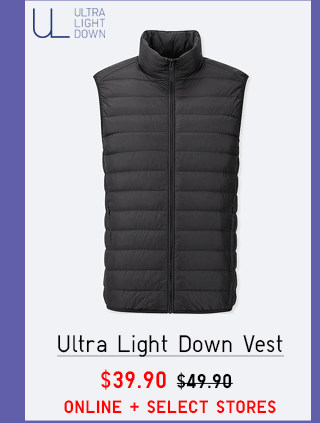 ULTRA LIGHT DOWN VEST $39.90