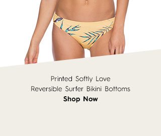 Silhouette 4 Bottom - Printed Softly Love Reversible Surfer Bikini Bottoms