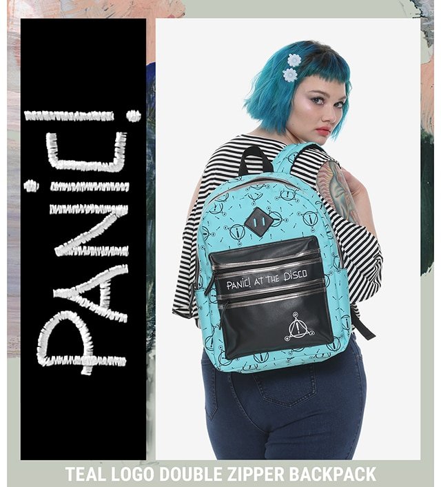Teal Logo Double Zipper Backpack