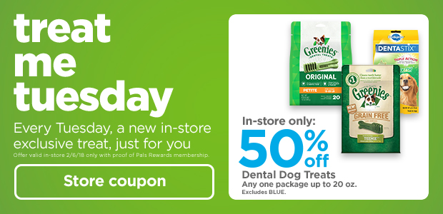 Treat me Tuesdays: every Tuesday, a new in-store exclusive treat, just for you. Store coupon > 