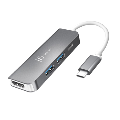 j5create JCD371 USB-C w/ PD 2.0, 2 USB Type-A, HDMI Port Hub