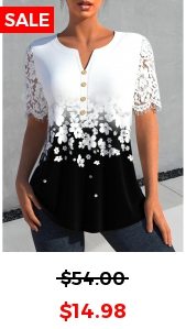 Plus Size White Lace Floral Print Blouse