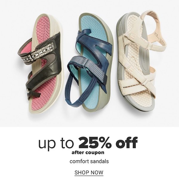 Up to 25% off after coupon comfort snadals. Shop Now.