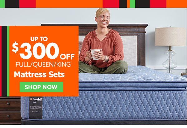 Up to $300 off full/queen/king mattress sets