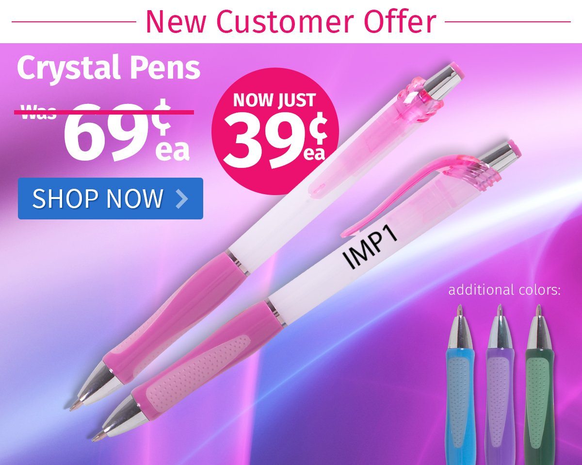 Crystal Pens for only 39¢ each!