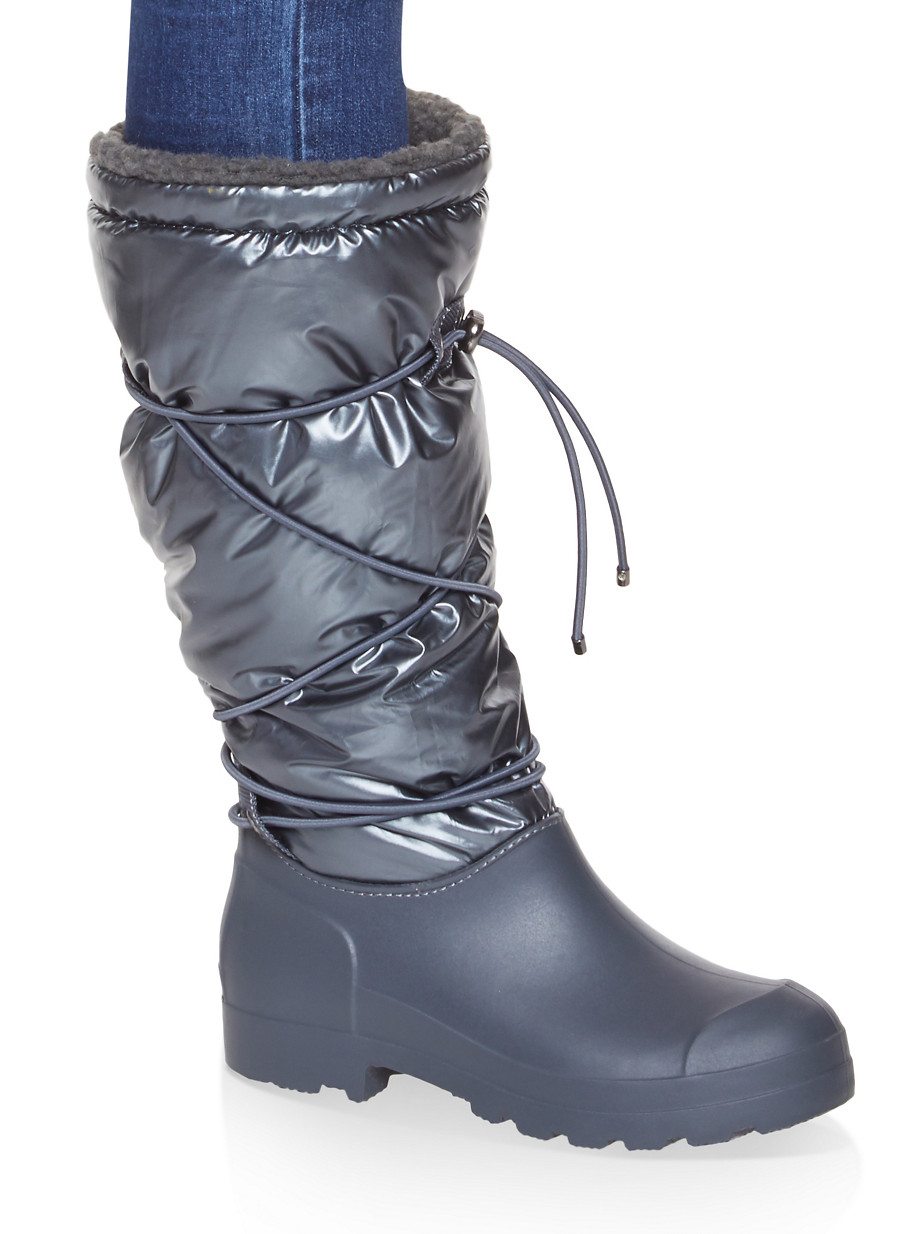 Drawstring Sherpa Lined Weatherproof Boots