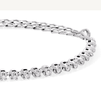 Diamond Adjustable Line Tennis Bracelet 1/4 ct tw 10K White Gold