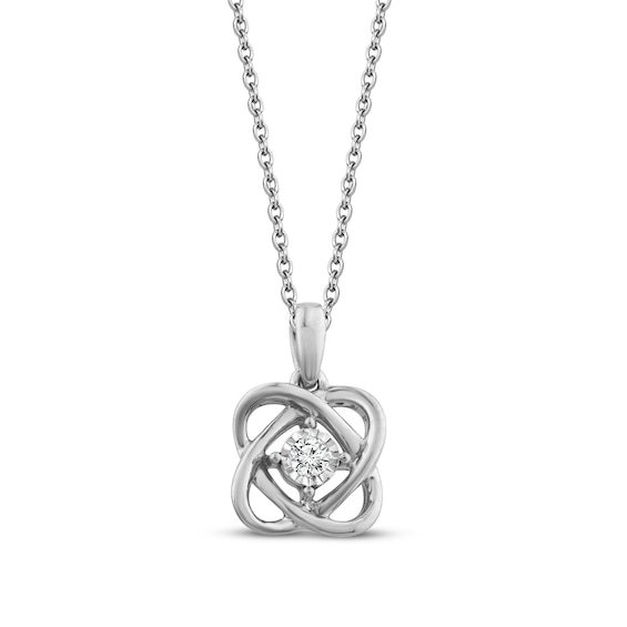 Center of Me Diamond Necklace 1/20 ct tw 10K White Gold 18