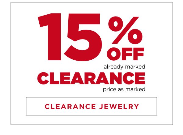 15% off clearance jewelry for a limited time!