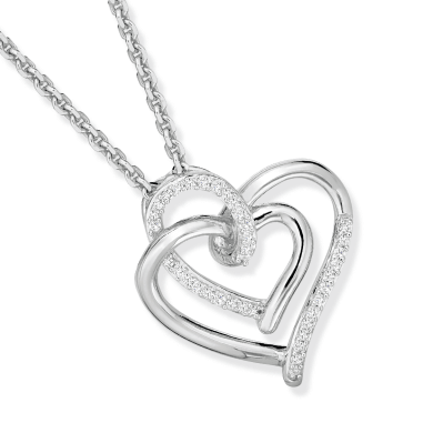 Hallmark Diamonds Heart Necklace 1/15 ct tw Sterling Silver 18''