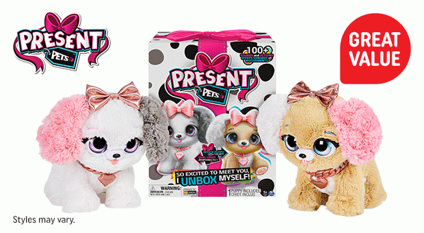 Present Pets Interactive Plush Pet Toy Assortment