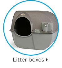 Litter boxes.