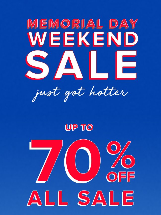 UP TO 70% OFF ALL SALE