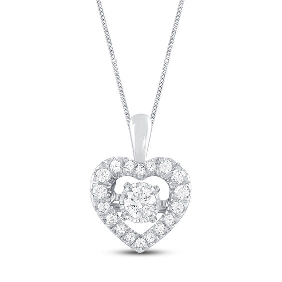 Kay Unstoppable Love Diamond Heart Necklace 1/3 ct tw Round-cut 10K White Gold 19