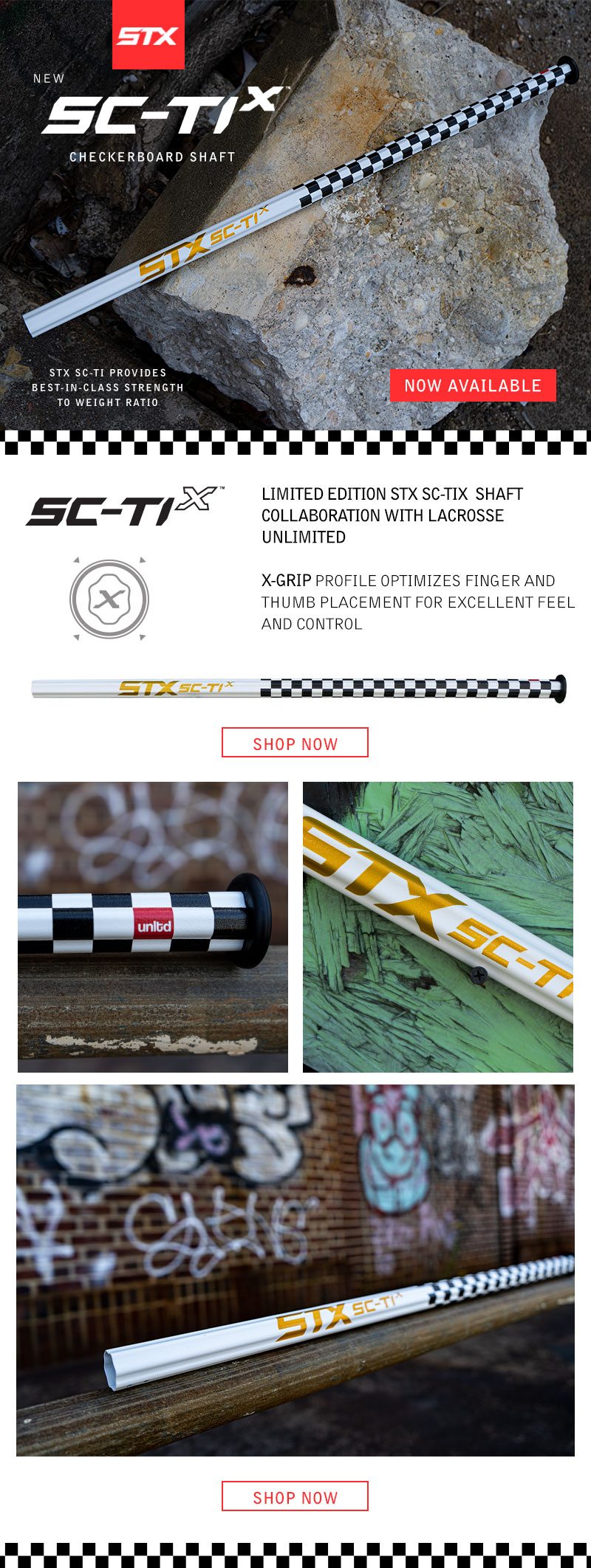 NEW Limited Edition STX Checkerboard Sc-Ti Shaft - Lacrosse