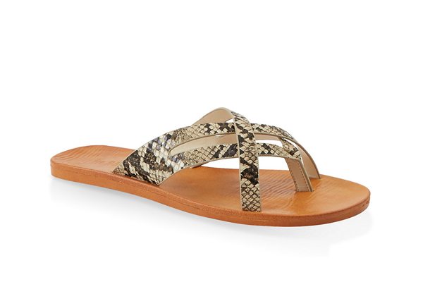 Criss Cross Strap Thong Sandals