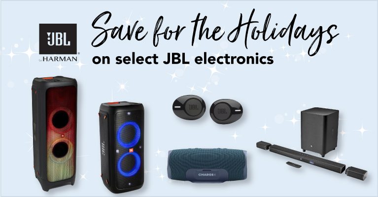 save for the Holidays on select JBL electronics