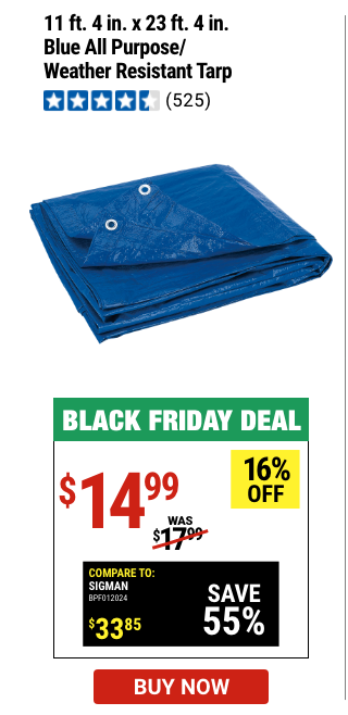 11 ft. 4 in. x 23 ft. 4 in. Blue All Purpose Weather Resistant Tarp