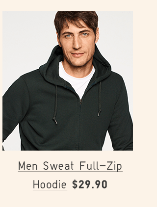 MEN SWEAT FULL-ZIP HOODIE $29.90