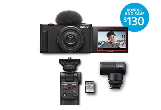 BUNDLE AND SAVE $130 | ZV-1F Vlog Camera + ACCVC1 Kit + G1 Microphone
