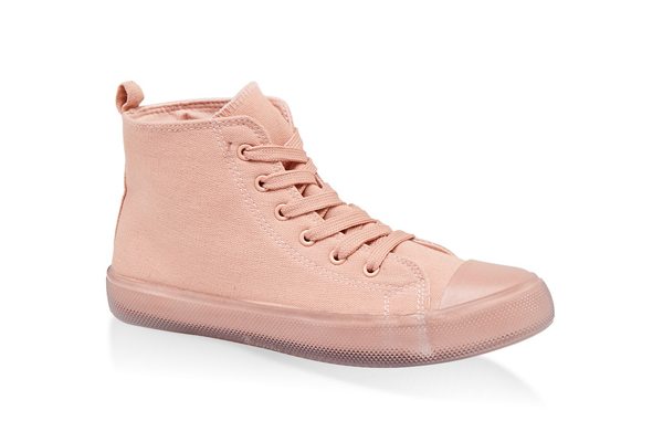 Clear Sole Lace Up High Top Sneakers