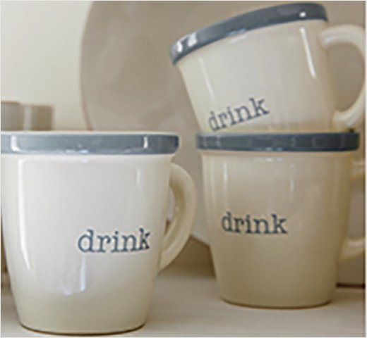 Dinette Drink Blue Rim Mug