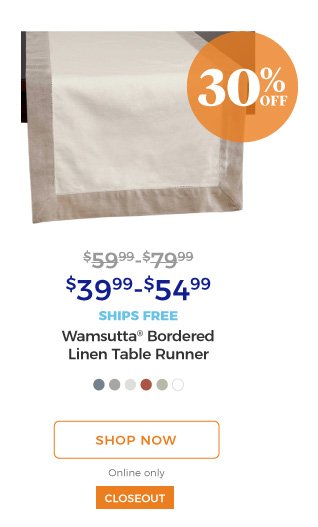 Wamsutta(R) Bordered Linen Table Runner | $39.99-$54.99 | 30% off | closeout | ships free | shop now | online only