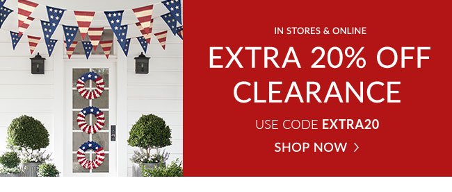 EXTRA 20% OFF CLEARANCE 