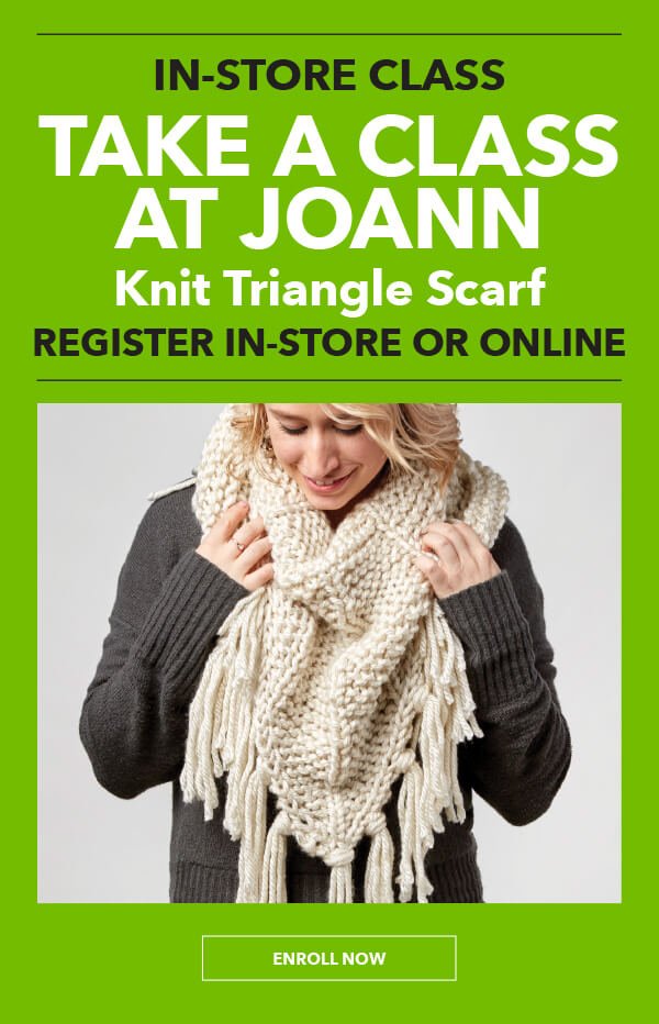 Take A Class In-Store! Double Herringbone Crocheted Scarf. ENROLL NOW.