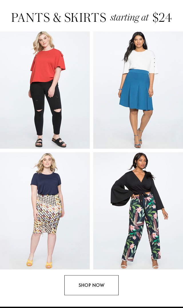 pants and skirts starting at $24