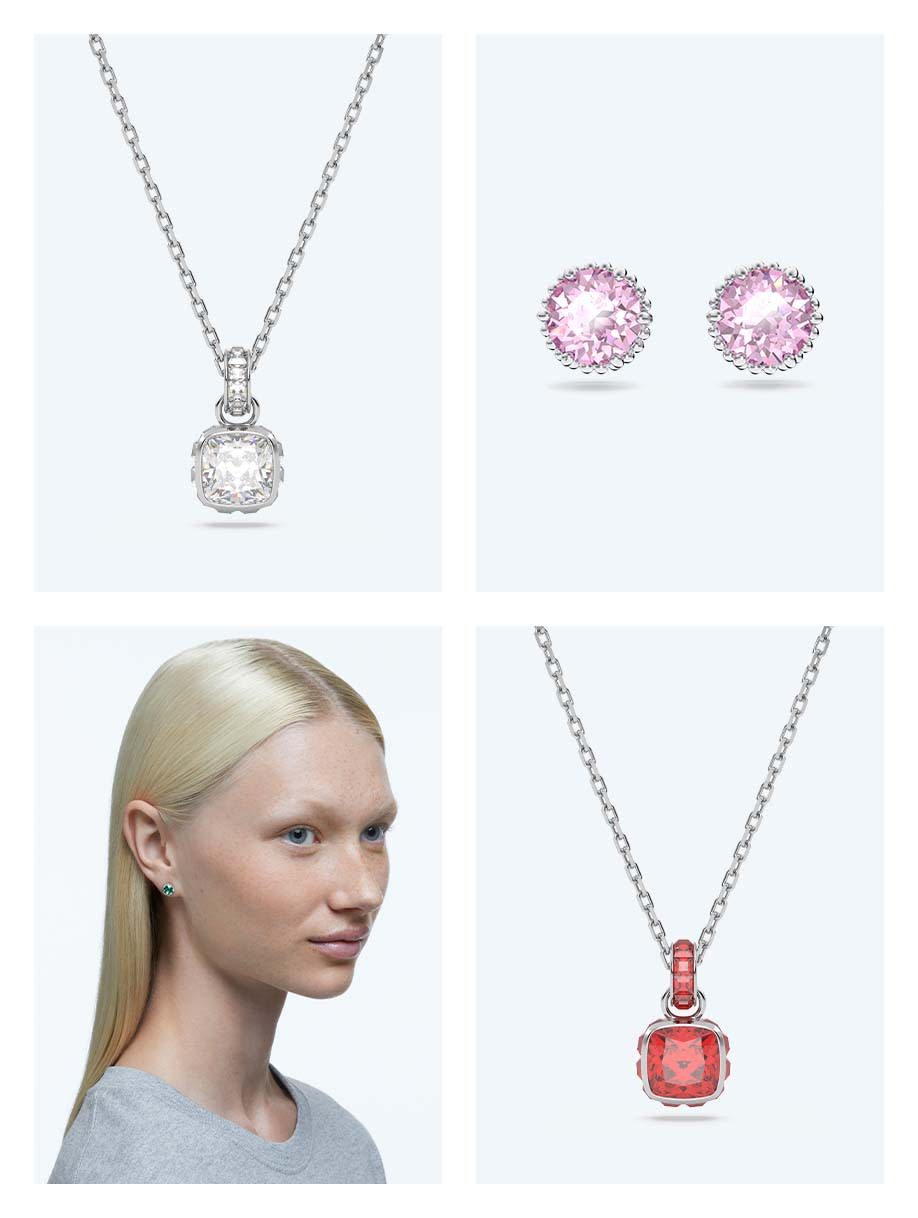 Necklaces and earrings from Swarovski Birthstones Collection
