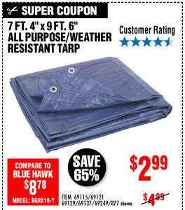 View 7 ft. 4 in. x 9 ft. 6 in. Blue All Purpose/Weather Resistant Tarp