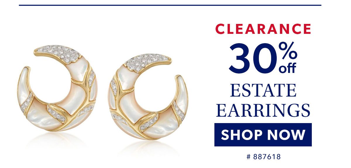 Clearance 30% Off Estate Earrings. Shop Now