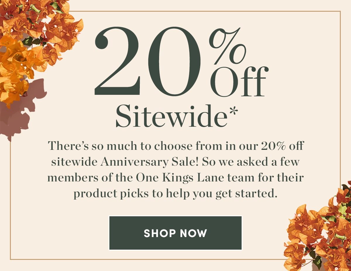 20 percent off sitewide