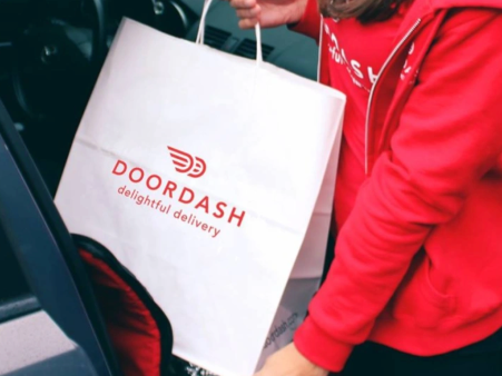 Doordash Bag held up