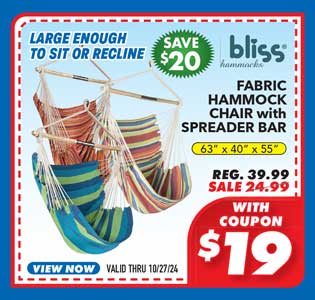 Bliss Hammocks Fabric Hammock Chair with Spreader Bar