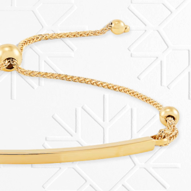 Bar Bolo Bracelet 10K Yellow Gold 9.5''