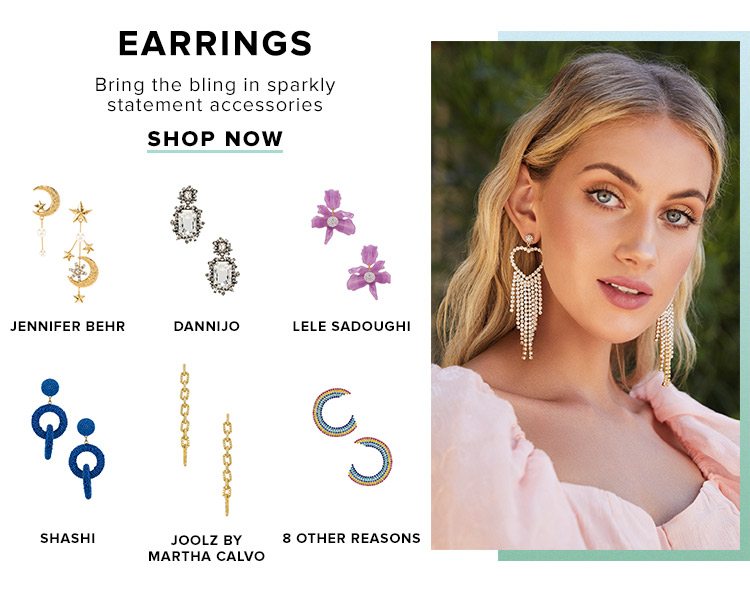 Earrings. Bring the bling in sparkly statement accessories. Shop now.