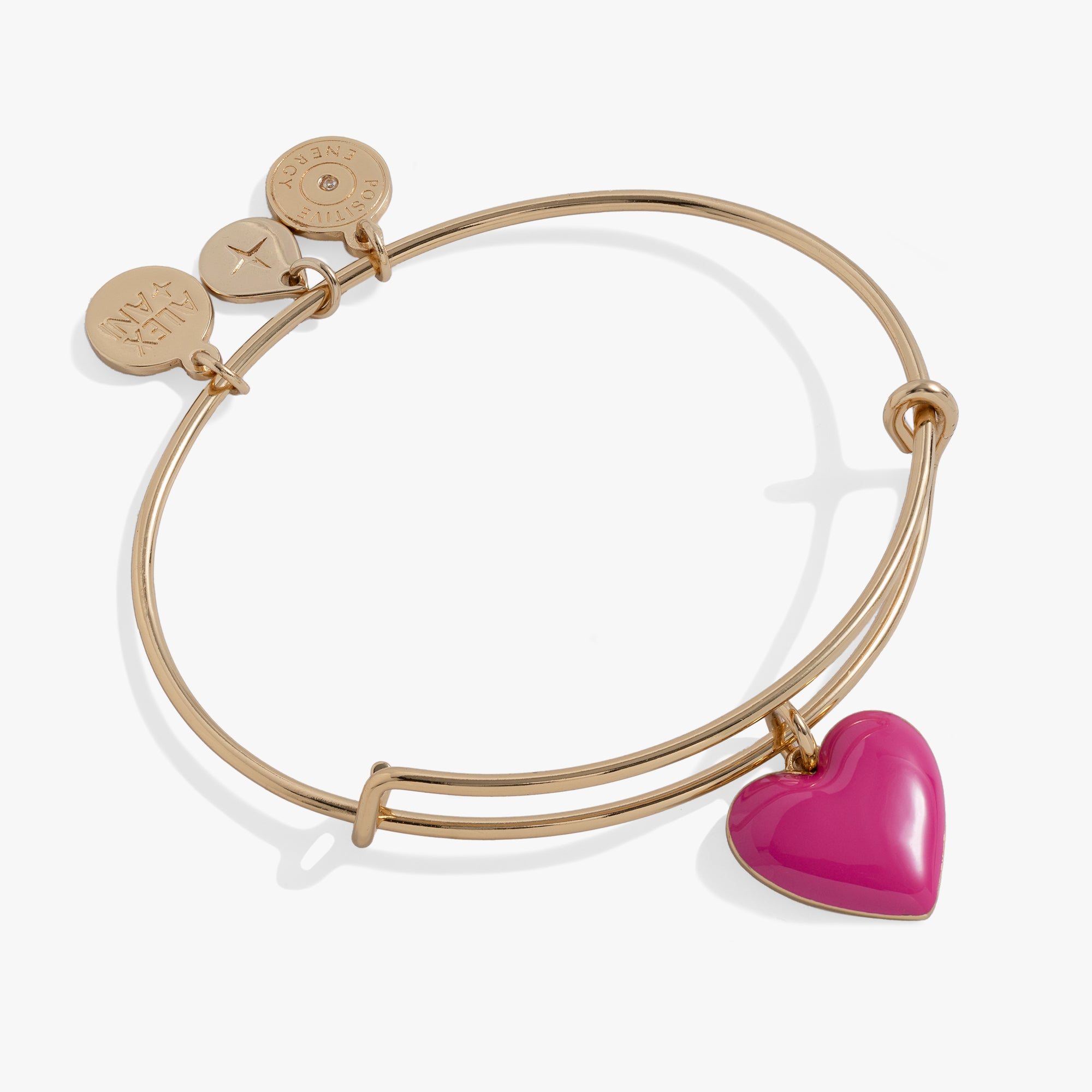 Image of Enamel Heart Charm Bangle